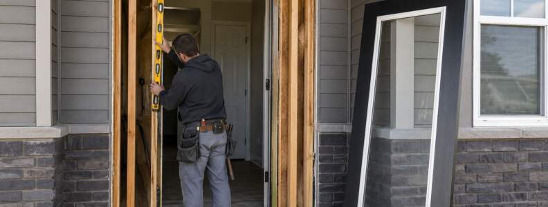 Exterior door installation preparation for Calgary homes