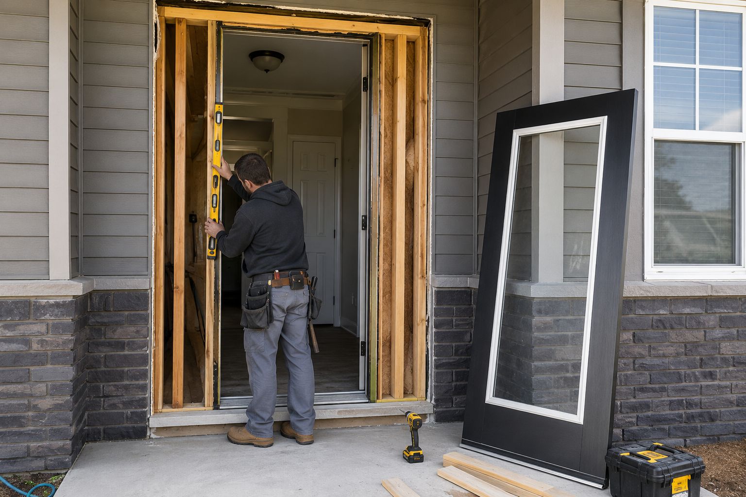 preparing exterior door opening for installation Calgary