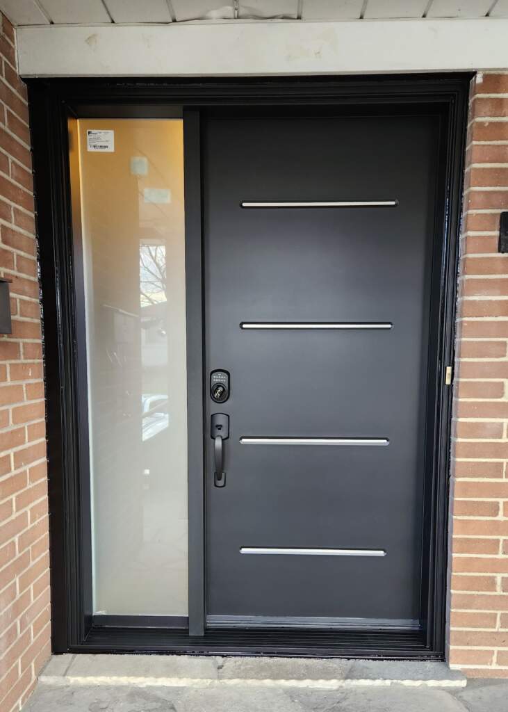 Energy-efficient exterior entry door for a Calgary home