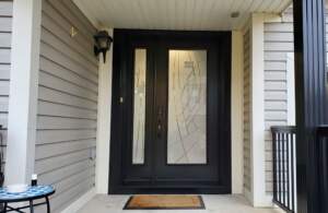 black steel entry door Calgary home