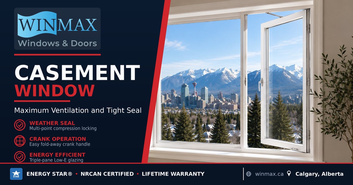 Casement windows in Calgary by Winmax Windows and Doors