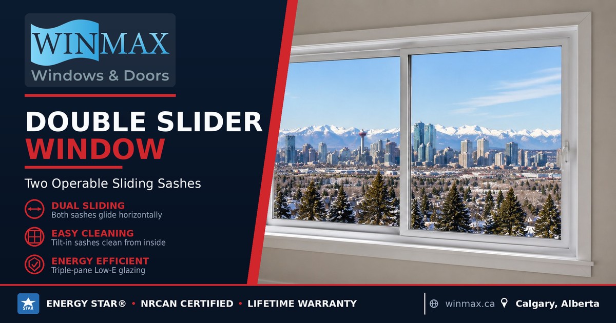 Double slider windows in Calgary by Winmax Windows and Doors