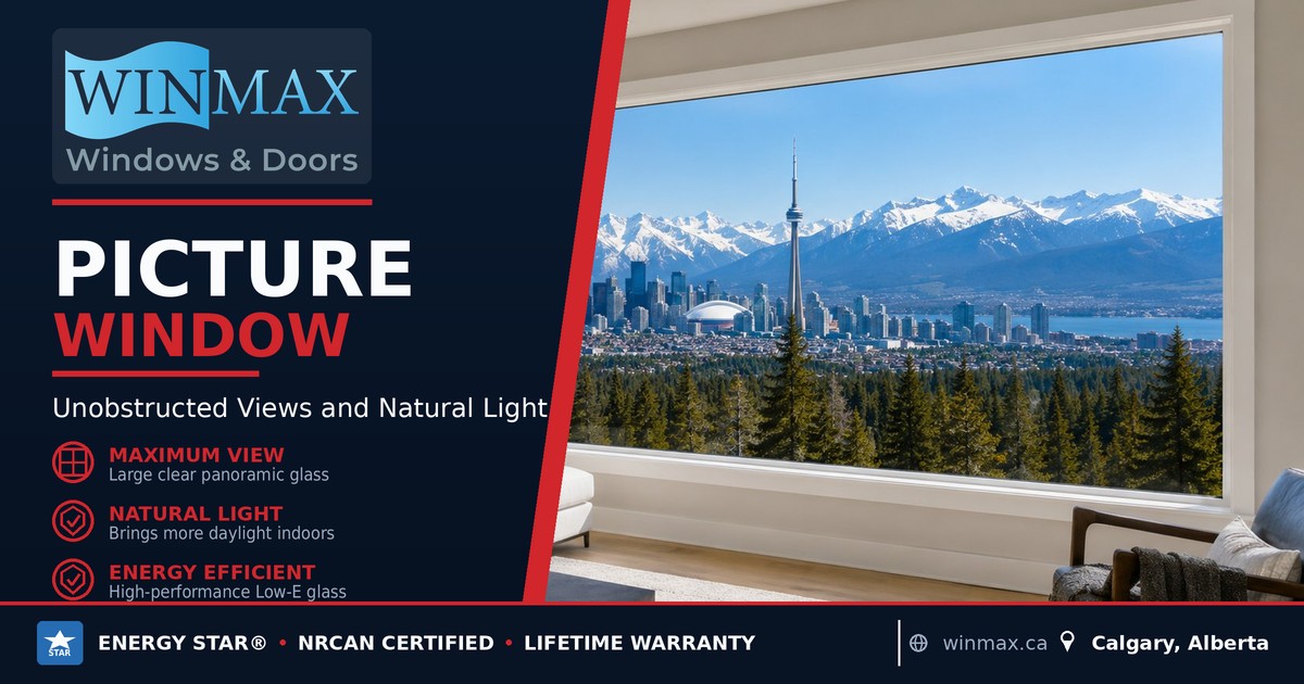 Picture windows in Calgary by Winmax Windows and Doors