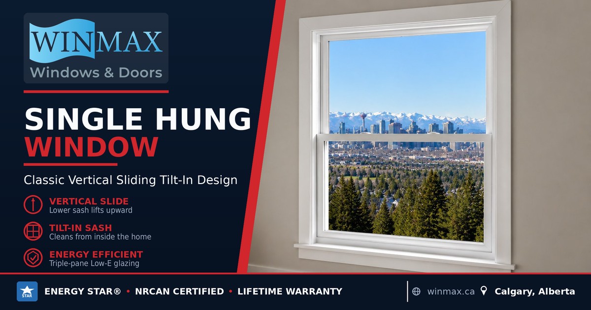 Single Hung windows in Calgary by Winmax Windows and Doors
