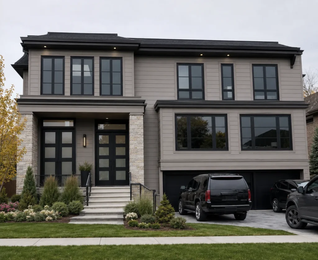 Modern Calgary home with professionally installed energy-efficient vinyl windows