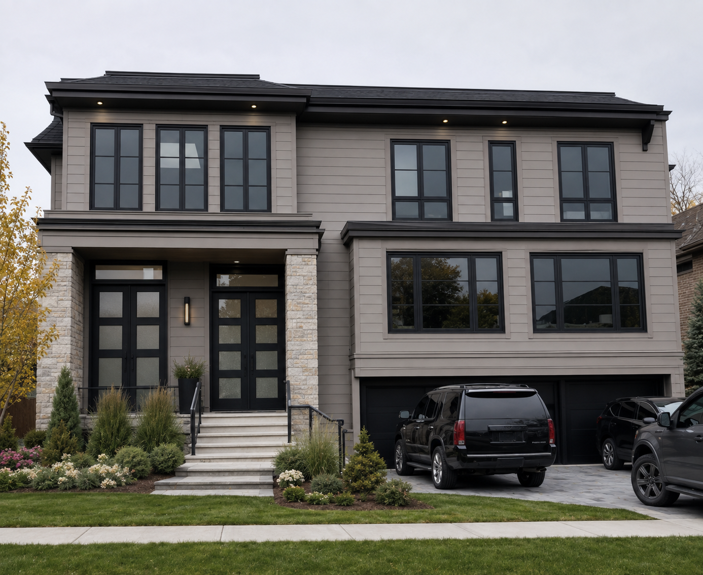 Modern Calgary home with professionally installed energy-efficient vinyl windows