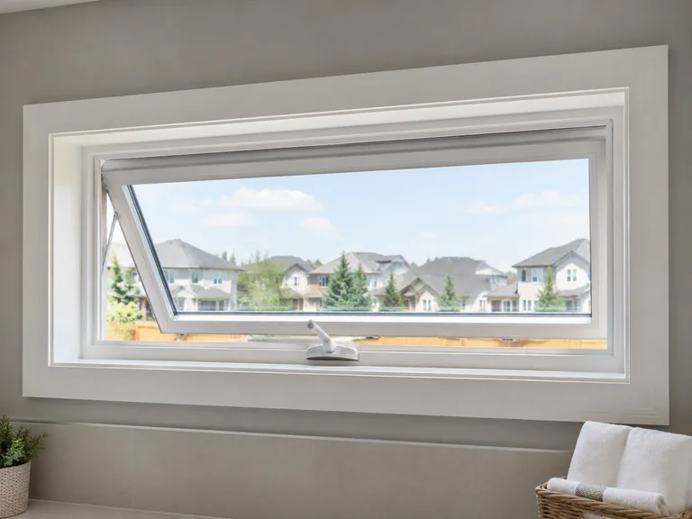Vinyl awning window in a Chestermere home