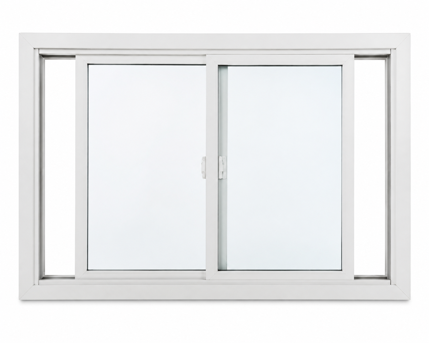 White vinyl double lift-out slider window with both sashes partially open