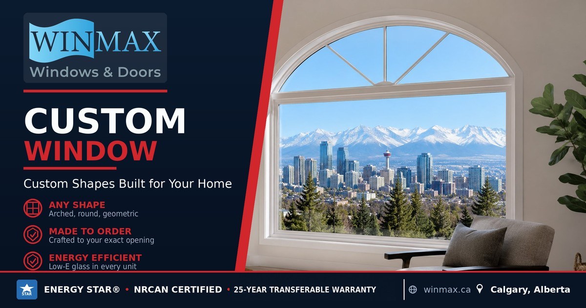 Custom shape windows installed by Winmax in Calgary and surrounding areas