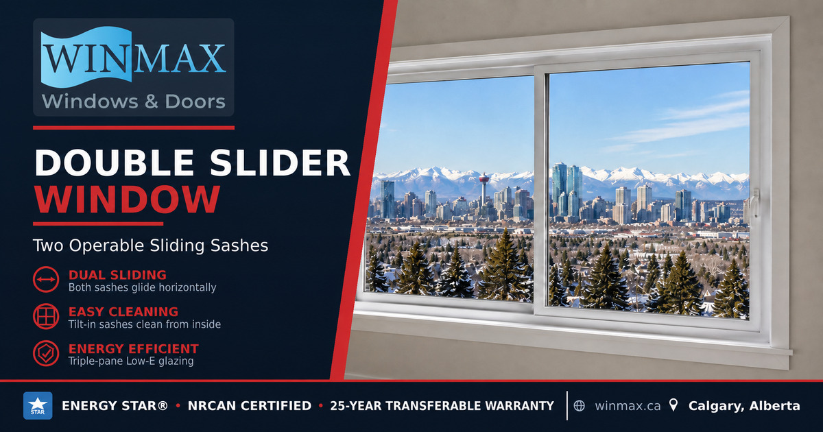 Double slider windows installed by Winmax in Calgary and surrounding areas