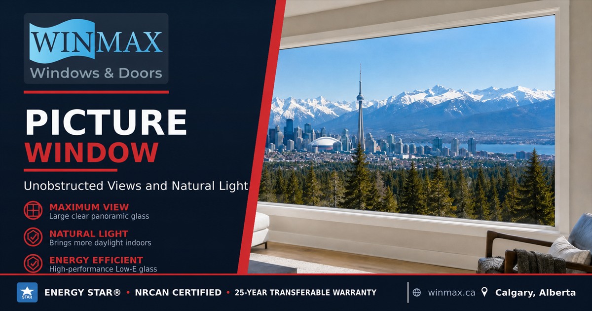 Picture windows installed by Winmax in Calgary and surrounding areas
