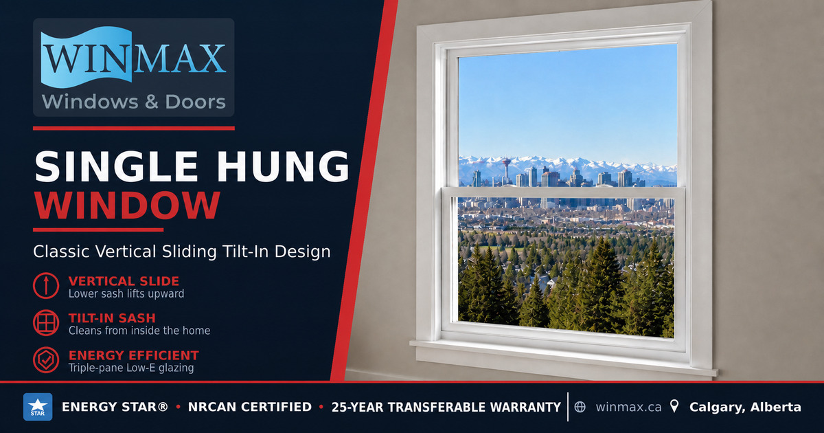 Single hung tilt windows installed by Winmax in Calgary and surrounding areas
